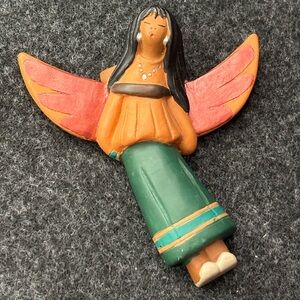 Colorful Angel Magnet with Shimmery Red Wings (possibly April Romo de Vivar)